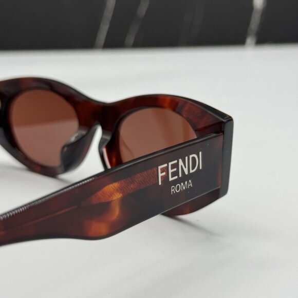 NEW FE40125F 54S FENDI SUNGLASSES SHINY RED HAVANA WOMEN EYEWEAR FENDI main image 10